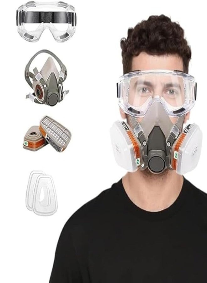 YEKDA Reusable Respirator Face Cover with Filters, Industrial Respirator Mask for Men, Half Respirator Face Cover for Paint, Dust and Formaldehyde, Sanding, Polishing, Spraying, Chemicals(1) - Image 1